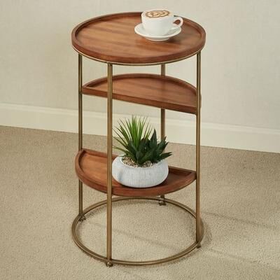 Touch of Class Marley Round Accent Table Regal Walnut , Regal Walnut