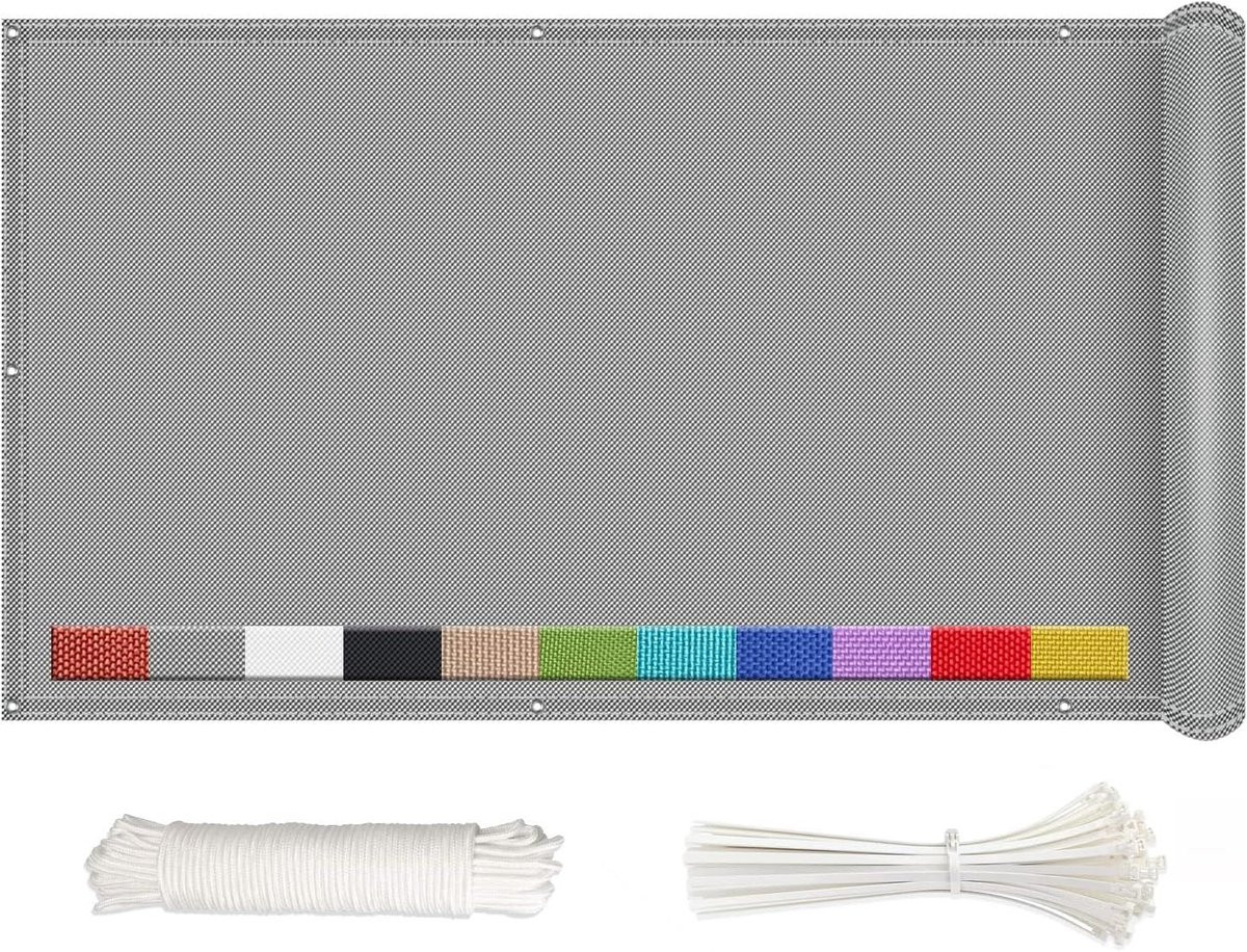 Grijs Balkonscherm voor privacy en windwering, 140 x 250 cm