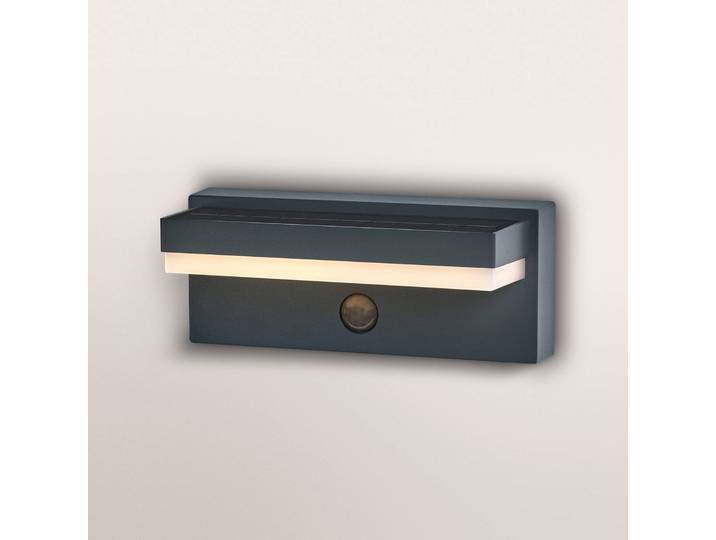 OSRAM Solarleuchte ENDURA STYLE ROBUST grau, Sensor IP54 USB, alu / grau / zink, Aluminium, Modern, Wandlampe