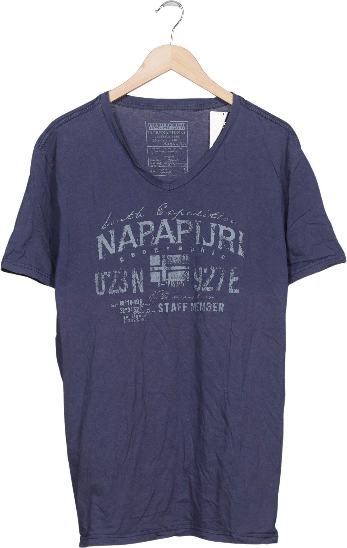 Napapijri Herren T-Shirt, Marineblau, Gr. Xxl, Baumwolle - Second Hand