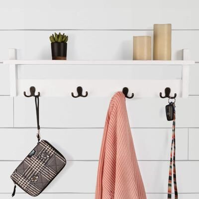 Lavish Home Coat Rack with Shelf - Wall Mount Shelf with 4 Hooks