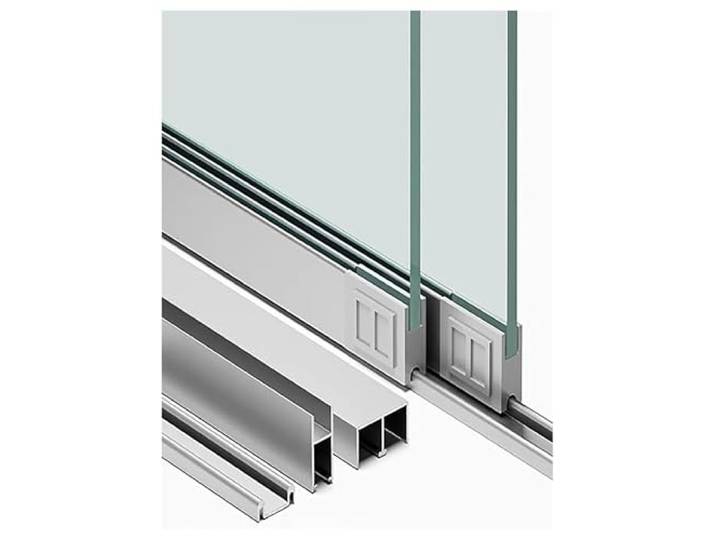 1 Satz Schiebetürschiene for Schrank, Schrank, Vitrine(Silver,118.1in/300cm)