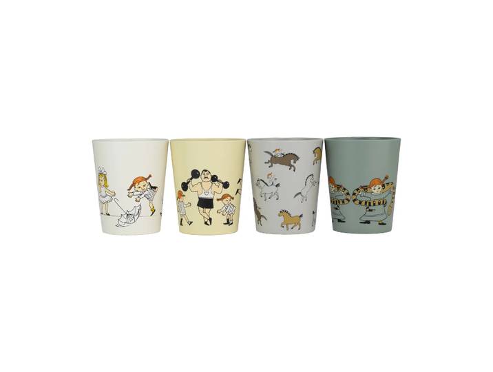 Rätt Start Tasses de collection Pippi Cirkus 15 cl, lot de 4 Multi