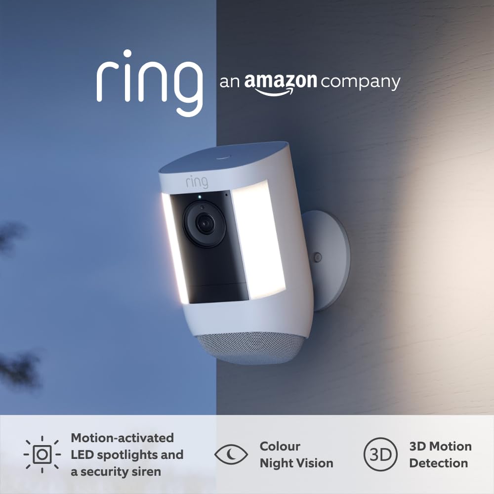 Ring Spotlight Cam Pro Battery Outdoor Security Camera with 1080p HDR Video, New