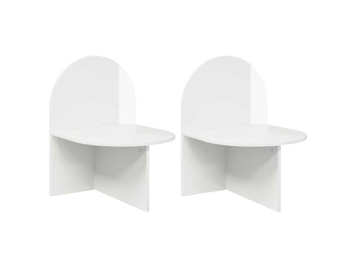 hliofuir Nachttisch 2er Set Hochglanz Weiß 48x49x65 cm Holzwerkstoff Stilvolle Beistelltische für Schlafzimmer oder Gästezimmer, flexibel als Wandboard oder stehend nutzbar.