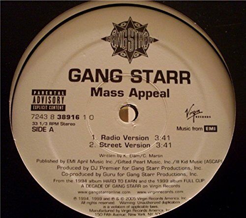 Gang Starr - Mass Appeal [Vinyl Single] - Preis vom 02.10.2026 23:42:20 h