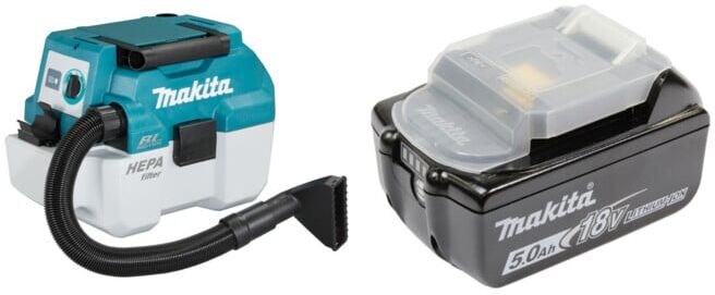 Set Makita Akku-Staubsauger 18 V DVC750LZX3 + Akku-BL1850B Li 18,0V 5.0Ah