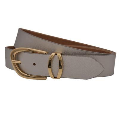 Ledergürtel ANNAMATONI "AnnaMatoni Ledergürtel Lora Ledergürtel Lora", Damen, Gr. TW75 - 90cm Gesamtlänge, silber (silber 888), 100% Leder, Gürtel Ledergürtel