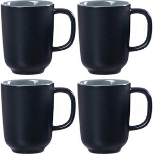 Ritzenhoff&Breker Kaffeebecher Jasper, 320ml, Keramik, schwarz, 4 Stück
