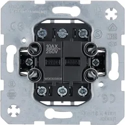 Hager Doppel-Aus/Wechselschalter mit getrennten Eingangsklemmen, 10A/250V, beleu