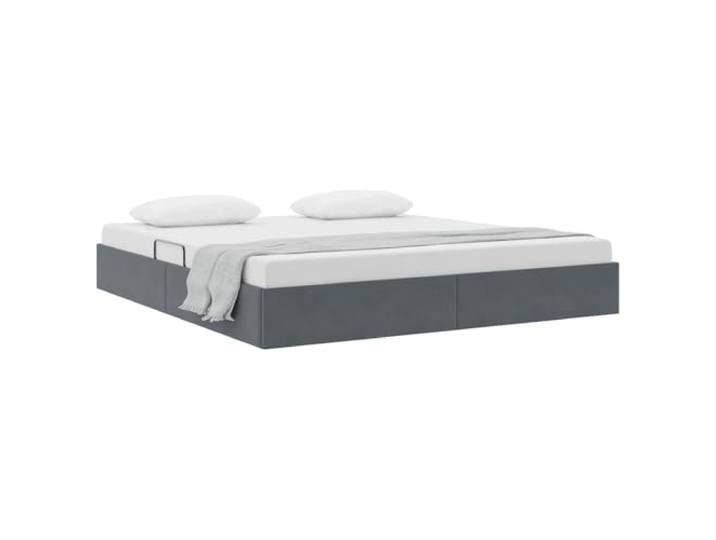 vidaXL Ottoman Bettgestell mit Speicher Dunkelgrau 160 x 200 cm Samt