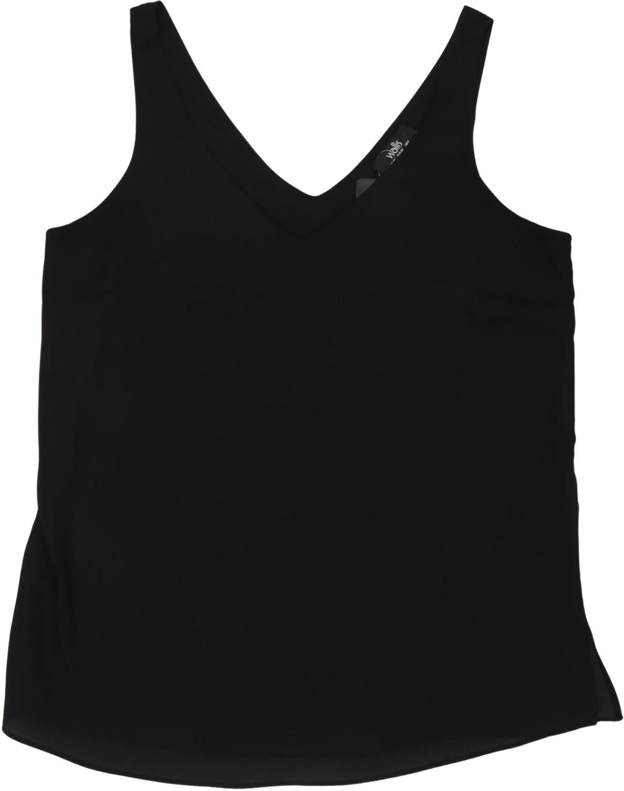 wallis Damen Top, Schwarz, Gr. EU 38, Synthetik - Second Hand