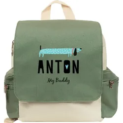Kinderrucksack personalisierbar im Design "Hundefreund" in verschiedenen Farben