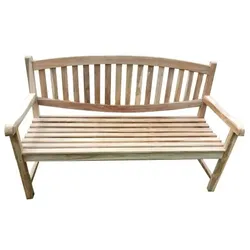 Lex Teak Sitzbank Gartenbank Holzbank Teakbank Parkbank Gutshof nachhaltig 120cm : 120 cm
