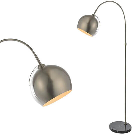 BHS Benson Satin Nickel Curved Floor Lamp