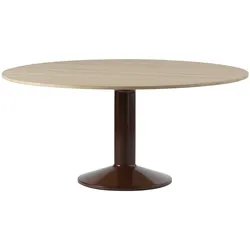 Muuto Midst Tisch, Ø 160 cm, eiche geölt / dunkelrot