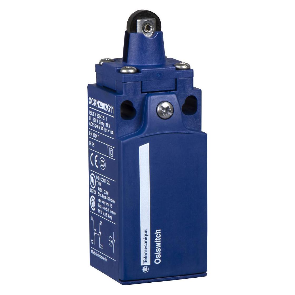 TE Sensors Limit Switch 1NO1NC PG11 Roller Plunger (XCKN2102G11)