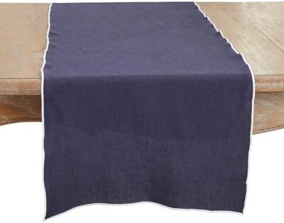 Saro Lifestyle Stonewashed Stitched Edge Table Runner