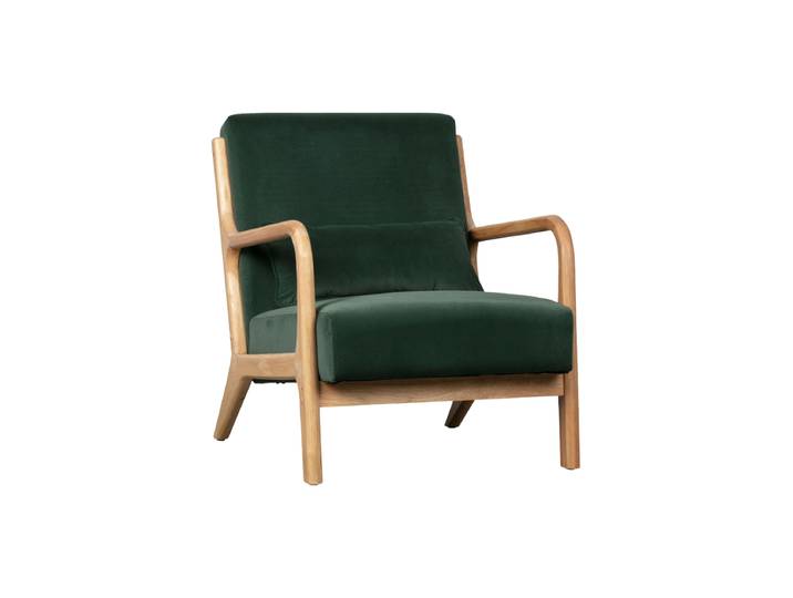 Massivholz Design Sessel „Mark“ Natural/Dunkelgrün De Eekhoorn