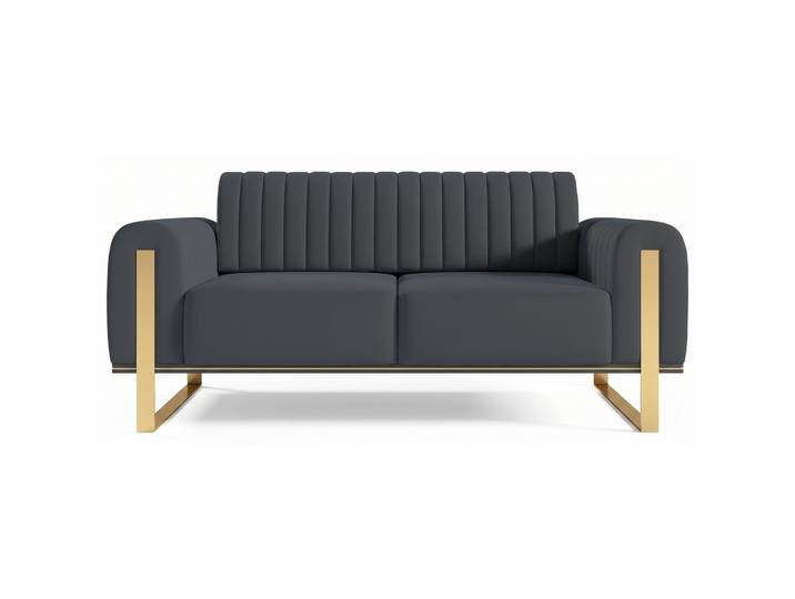 Zweisitziges Sofa Parissa, grauer Samt