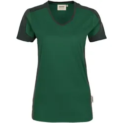 Damen V-Shirt "CONTRAST PERFORMANCE" 190 - XXL - tanne