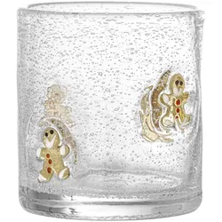 Bloomingville Debra Trinkglas Weihnachten, D9xH10 cm - Lebkuchenmännchen, braun