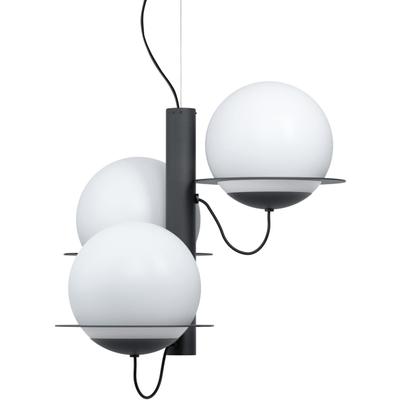 EGLO Pendelleuchte "SABALETE", schwarz (schwarz, weiß), 3, Ø 46,5cm, 1 Stk., Leuchten, Hängeleuchte, Hängelampe, dimmbar, Pendelleuchte