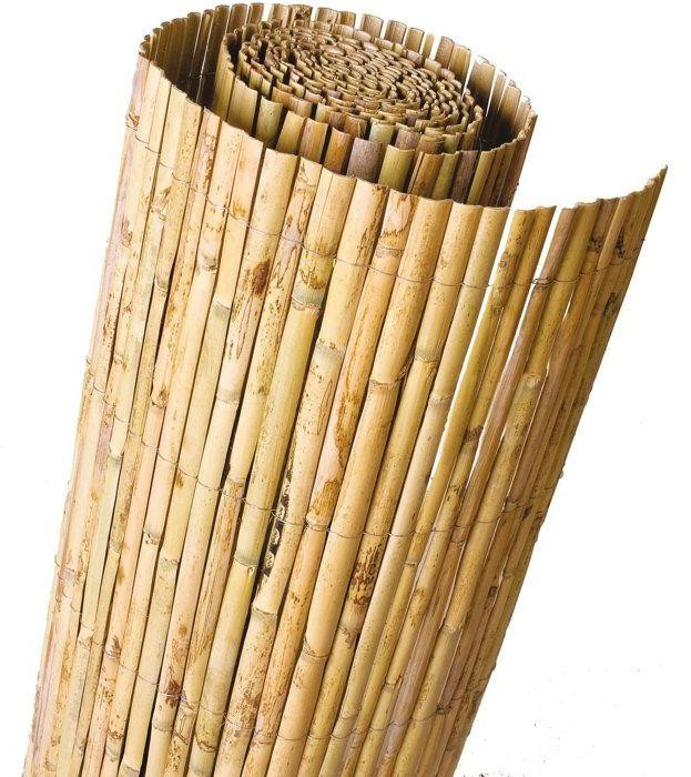 Nature Schermmat van natuurlijk gespleten riet met verzinkt draad, 5 x 1 meter