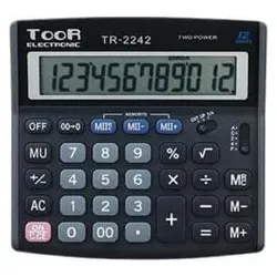 Toor Electronic, Taschenrechner, Rechner TOOR 2242T, 12 Ziffern (Batteriebetrieb, Solarenergie)