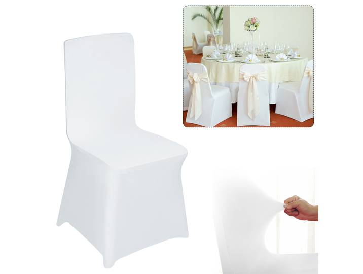 50/100 pièces Housses de chaise universelles Housses de chaise extensibles blanches Housses de chaise modernes pour les mariages et la décoration de fête