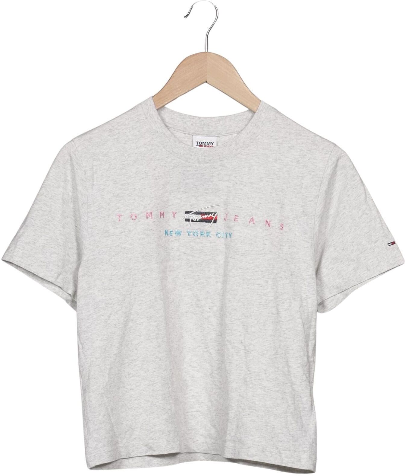 Tommy Jeans Damen T-Shirt, Grau, Gr. S, Baumwolle - Second Hand