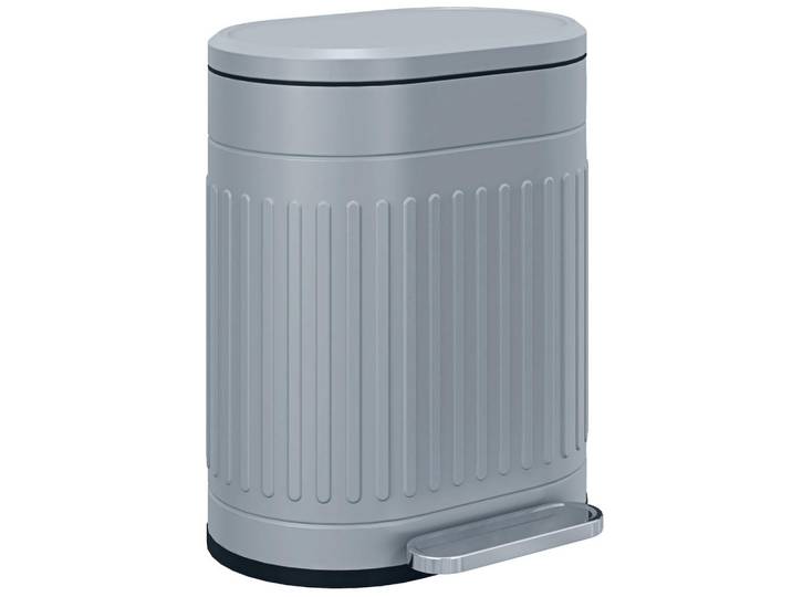 Homcom Mülleimer Metall Kunststoff Grau, 31.2x45x36.5 cm, Badaccessoires, Abfalleimer