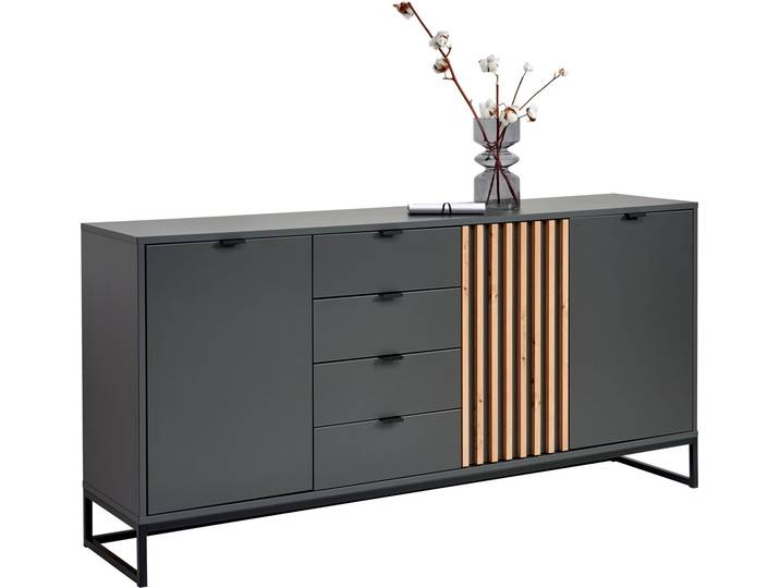 Voleo XL-Sideboard PHIL, Graphit, Holznachbildung