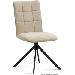 ESSZIMMERSTUHL (4er-Set) Drucy 47x91x60 Schwarz/Natur