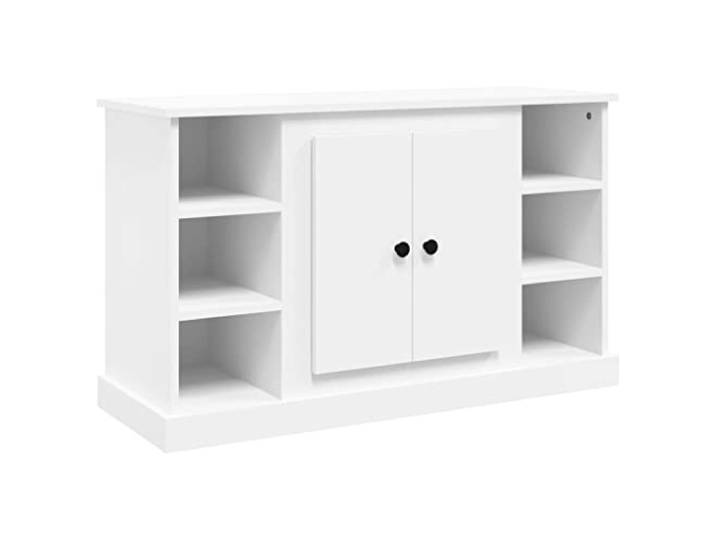GHVBNMF Sideboard Weiß 100x35,5x60 cm Anrichte aus Holzwerkstoff Kompakte Anrichte mit Türen für Wohnzimmer und Flur, bietet viel Stauraum sowie Ablagefläche für Dekoration.