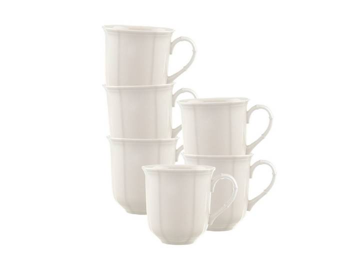 Villeroy & Boch Becher Manoir Henkelbecher 300 ml 6er Set, 6-tlg., Porzellan