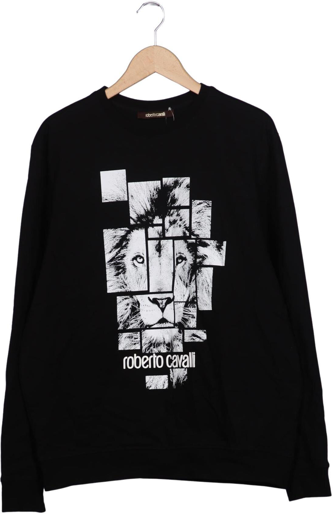 Roberto Cavalli Herren Sweater, Schwarz, Gr. L, Baumwolle - Second Hand