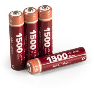 McPower Akku 1,2 V, 1500 mAh, AAA, NiMH, 4 Stück