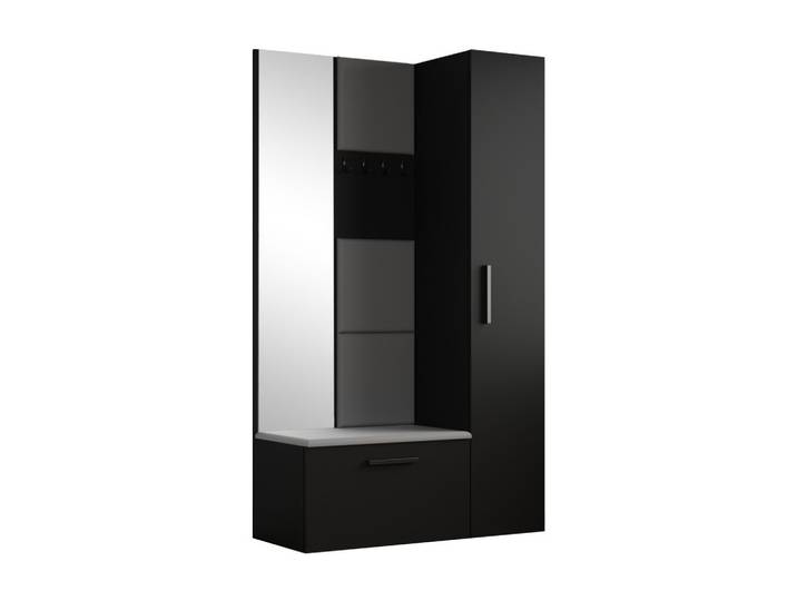 GARDEROBENSCHRANK MODULO 120,6/204/40 cm Modern Garderobe-Set Schwarz