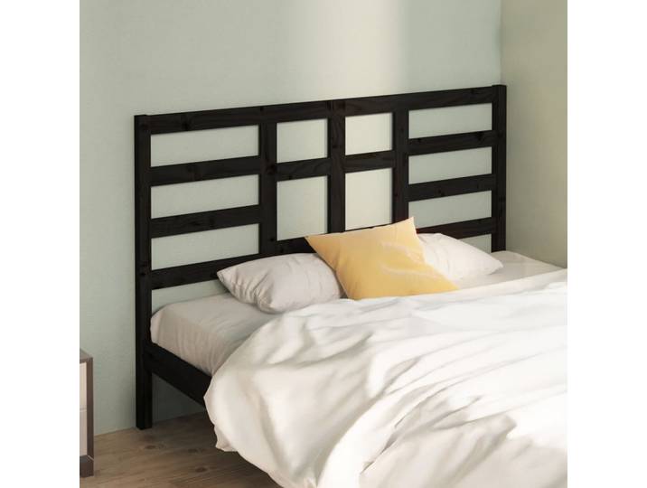 vidaXL Bett-Kopfteil Schwarz 166x4x104 cm Massivholz Kiefer