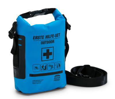 Leina-Werke Outdoor Erste Hilfe-Set, wasserdichte Tasche, mit Gurt & Gürtelbefestigung, bestückt