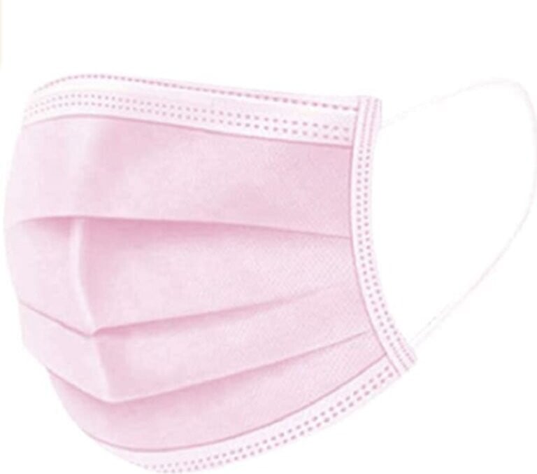 Cofi 500 wegwerp mondmaskers, 3-laags vliesmateriaal, roze