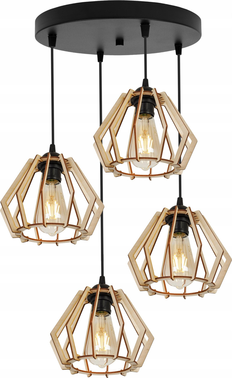 LIGHT HOME LH Moderne LED-plafondlamp van hout