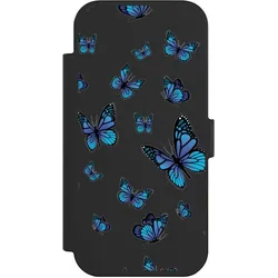 Nivocase Klapphülle für Apple iPhone Air Handyhülle aus Kunst Leder NIVOflip schwarz Muster Schmetterling (Apple iPhone Air), Smartphone Hülle, Schwarz
