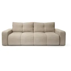 BETTSOFA DUCA Beige Jersey- Stoff mit Schlaffunktion