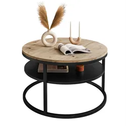 COUCHTISCH CIRI SLIM mit Regal Eichenoptik Artisan