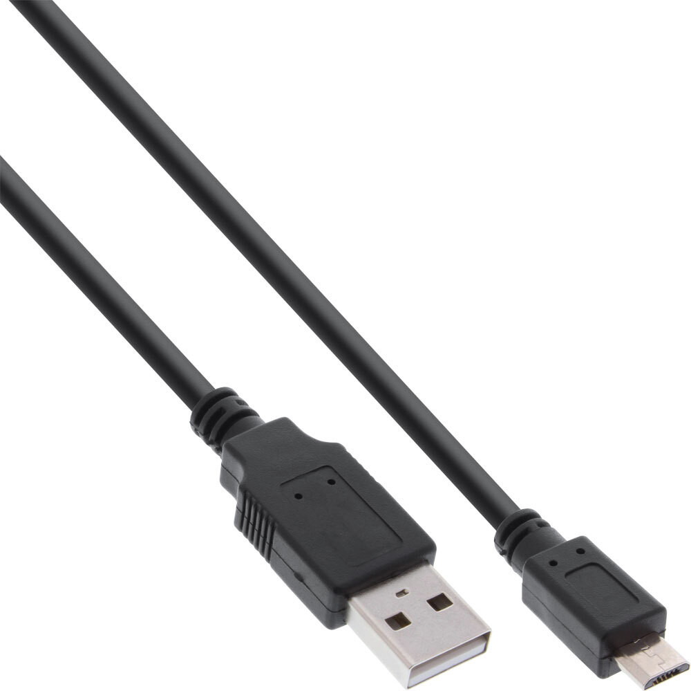 InLine Micro-USB 2.0 snellaadkabel USB-A naar Micro-B, zwart, 2 meter