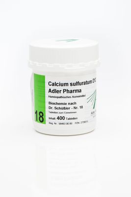 Adler Pharma Produktion und Vertrieb GmbH BIOCHEMIE Adler 18 Calcium sulfuratum D 12 Tabl. 400 St 02729515