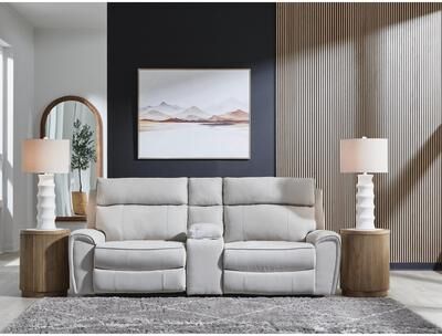 "Signature Design by Ashley Grafton Pike Gray 3-Piece Power Reclining Sectional - 97"" W x 41"" D x 43"" H"