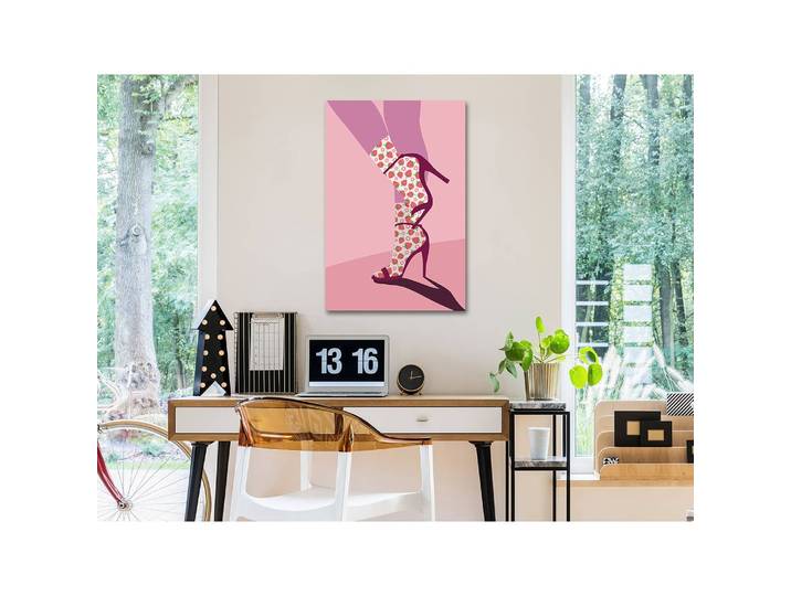 Tableau déco Strawberry Socks Lin Rose foncé 40 x 60cm